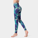 Digital printing women's yoga tights quick-drying stretch running sports fitness nine-point pants