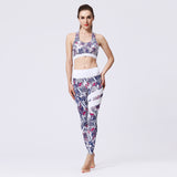Printed Yoga Tracksuit Yoga Pants Yoga Vest Bra