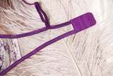 Embroidered bundled bra and T-pants set