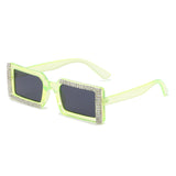 Multicolor diamond square sunglasses