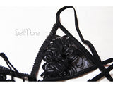 Hollow and no steel ring ultra-thin T pants lace bodysuit