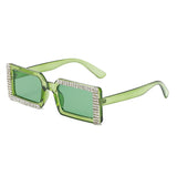 Multicolor diamond square sunglasses