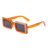 Multicolor diamond square sunglasses