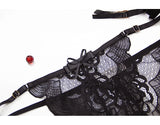 Underwire ultra-thin gather garter belt T pants seductive lace suit