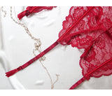 Fairy steel ring lace mesh cross straps sexy hollow fish bone corset open crotch briefs shapewear
