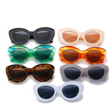 Big frame cat eye fashion jelly color striped cool sunglasses