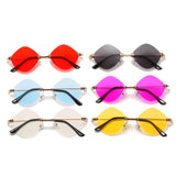 Irregular rimless metal sunglasses