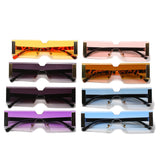 Rectangular one-piece sunglasses fashion catwalk net red sunglasses with the same style