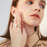 Open imitation pearl index finger ring hipster simple ring jewelry finger ring