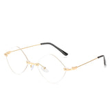 Irregular rimless metal sunglasses
