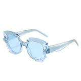 Cat-eye shape polygonal water chestnut multicolor retro sunglasses