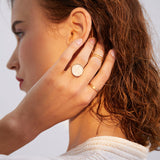 Three-piece open adjustable ring simple and versatile ring