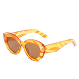 Big frame cat eye fashion jelly color striped cool sunglasses