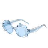 Polygonal water chestnut multicolor retro sunglasses