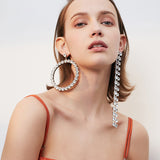 Fashion temperament circle earrings simple exaggerated round long tassel earrings earrings