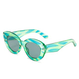 Big frame cat eye fashion jelly color striped cool sunglasses