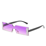 Rectangular one-piece sunglasses fashion catwalk net red sunglasses with the same style