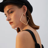 Square earrings exaggerated earrings personality trendy simple and cold style earrings
