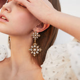Palace style retro distressed carved pendants personality exaggerated temperament earrings earrings