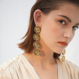 Retro circle earrings temperament personality trendy ear ring wild ring exaggerated tassel earrings