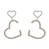 Love Silver Needle Earrings Temperament Long Pendant Personality Simple Earrings Peach Heart Earrings