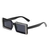 Multicolor diamond square sunglasses