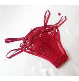 Fairy steel ring lace mesh cross straps sexy hollow fish bone corset open crotch briefs shapewear