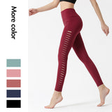 Sports hip-lifting yoga pants side hollow hip-lifting fitness running pants