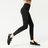 Yoga pants mesh stitching sports trousers with pockets hip-lifting tight-fitting high-stretch fitness pants