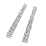 Thin, Atmospheric, All-match Long Tassel Net Red Pendant Simple Stud Earrings