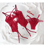 Fairy steel ring lace mesh cross straps sexy hollow fish bone corset open crotch briefs shapewear