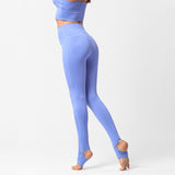 Pure color nylon yoga pants spring and summer hip-lifting gym clothes sports tight high waist cropped pants