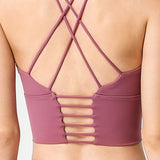 Pure color with chest pad gathered underwear professional yoga suit women hip-lifting running feet fitness pants