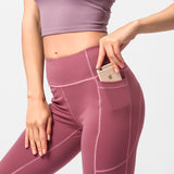 Sports yoga pants fitness quick-drying hip pants high waist pocket running trousers