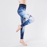 Nine-point small feet fitness pants women's digital printing hip-lifting sports pants yoga pants