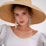 925 Silver Needle Faux Rhinestone Tassel Earrings Long Earrings Exaggerated Personality Earrings Earrings