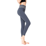 Nude beautiful waist yoga pants stitching seamless stretch beam ankle-length pants hip-lifting running fitness clothes