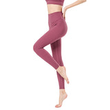 Nude yoga pants, high waist, thin hips, fitness pants, quick-drying sports, running yoga pants