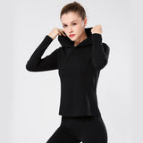 Anti-static sports jacket Slim-fit hooded jacket Outdoor running yoga workout clothes