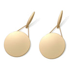 Cold wind golden earrings earrings temperament long round earrings simple retro wild earrings