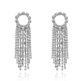 925 Silver Needle Faux Rhinestone Tassel Earrings Long Earrings Exaggerated Personality Earrings Earrings