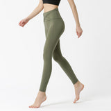 Nude double-sided nylon sports fitness pants women's cross tummy and hips tights yoga pants