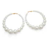 Artificial pearl earrings temperament net red personality wild earrings circle earrings geometric trendy earrings