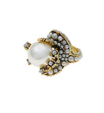 Artificial pearl simple and elegant temperament ring fashion exaggerated net red atmospheric index finger ring