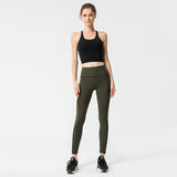 Pure color with chest pad gathered underwear professional yoga suit hip-lifting running feet fitness pants