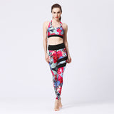 Printed Yoga Tracksuit Yoga Pants Yoga Vest Bra