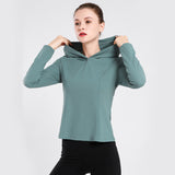 Anti-static sports jacket Slim-fit hooded jacket Outdoor running yoga workout clothes