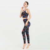 Printed Yoga Fitness Vest Breathable and Thinner Printed Yoga Pants Women's Sports Suit