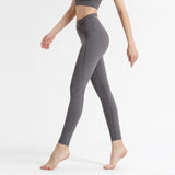 Nude double-sided nylon sports fitness pants women's cross tummy and hips tights yoga pants