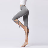 Fashion all-match sweat-absorbent slim slimming hip-lifting straps sports fitness yoga pants